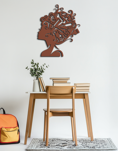 Load image into Gallery viewer, Hair Stylist Metal Wall Art - Steel Wall Decor for Salons and Studios - KAF004
