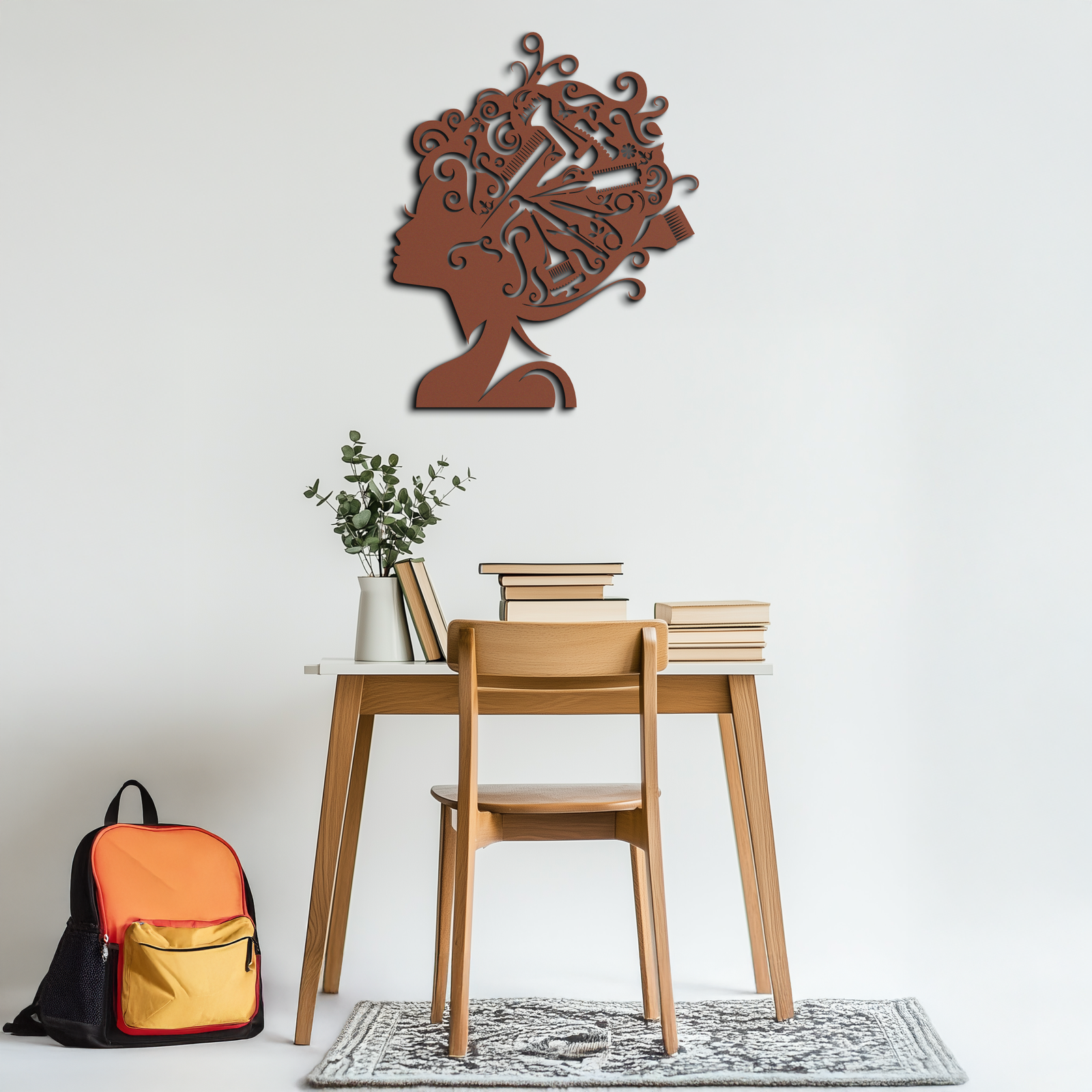 Hair Stylist Metal Wall Art - Steel Wall Decor for Salons and Studios - KAF004