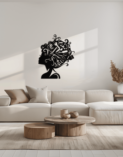 Load image into Gallery viewer, Hair Stylist Metal Wall Art - Steel Wall Decor for Salons and Studios - KAF004
