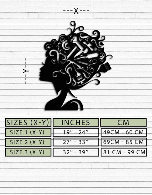 Load image into Gallery viewer, Hair Stylist Metal Wall Art - Steel Wall Decor for Salons and Studios - KAF004
