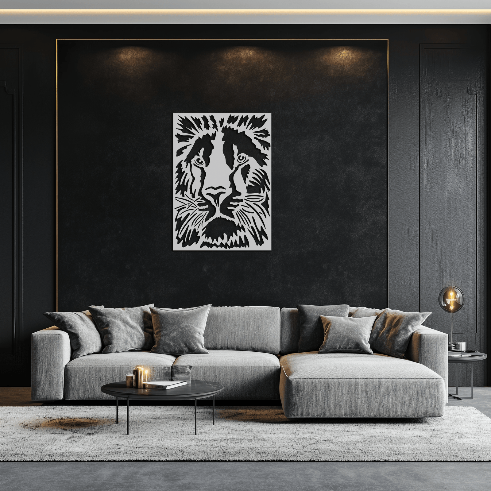 Tiger Face Metal Wall Art - Steel Wall Decor for Home and Office - KAF005