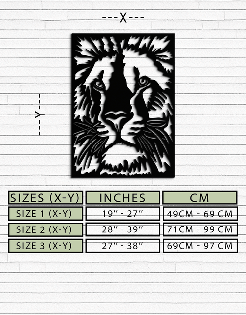 Load image into Gallery viewer, Tiger Face Metal Wall Art - Steel Wall Decor for Home and Office - KAF005
