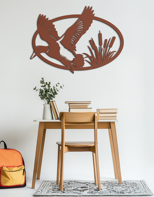 Load image into Gallery viewer, Flying Duck Metal Wall Art - Steel Wall Decor for Home and Cabin - KAF007
