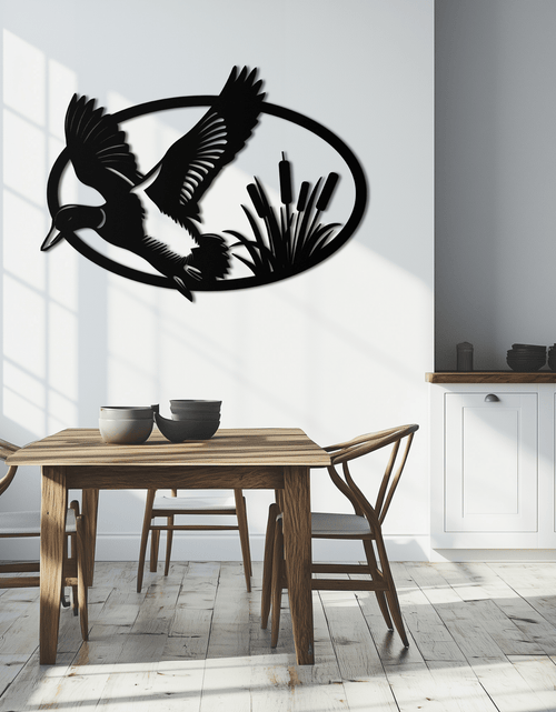 Load image into Gallery viewer, Flying Duck Metal Wall Art - Steel Wall Decor for Home and Cabin - KAF007
