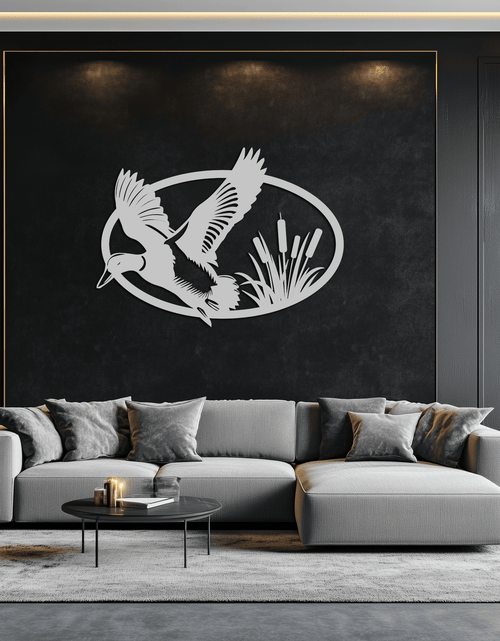 Load image into Gallery viewer, Flying Duck Metal Wall Art - Steel Wall Decor for Home and Cabin - KAF007
