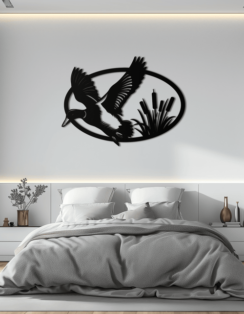 Load image into Gallery viewer, Flying Duck Metal Wall Art - Steel Wall Decor for Home and Cabin - KAF007

