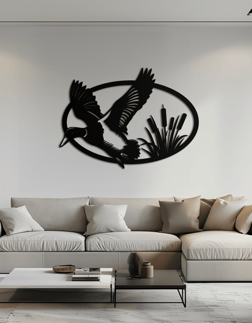 Load image into Gallery viewer, Flying Duck Metal Wall Art - Steel Wall Decor for Home and Cabin - KAF007
