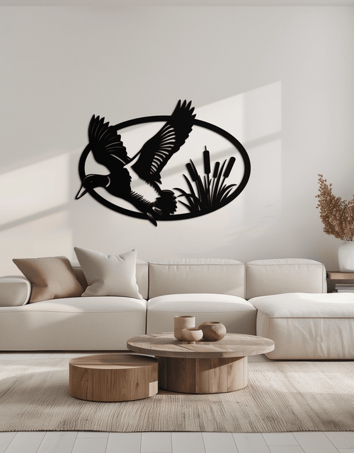 Load image into Gallery viewer, Flying Duck Metal Wall Art - Steel Wall Decor for Home and Cabin - KAF007
