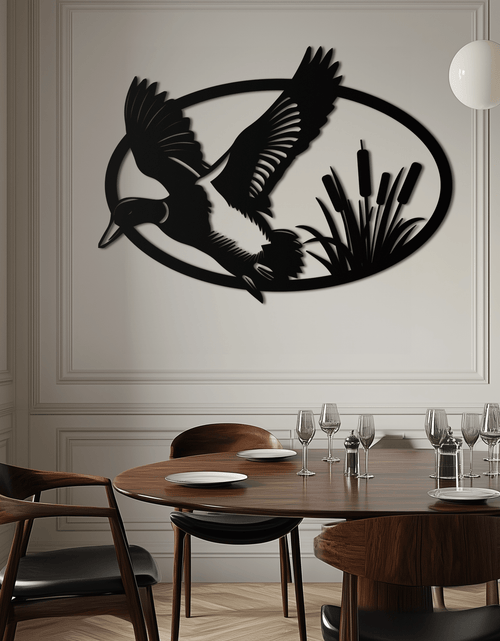 Load image into Gallery viewer, Flying Duck Metal Wall Art - Steel Wall Decor for Home and Cabin - KAF007
