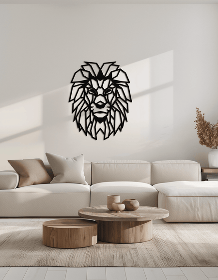 Geometric Lion Metal Wall Art - Steel Wall Decor for Home and Office - KAF008
