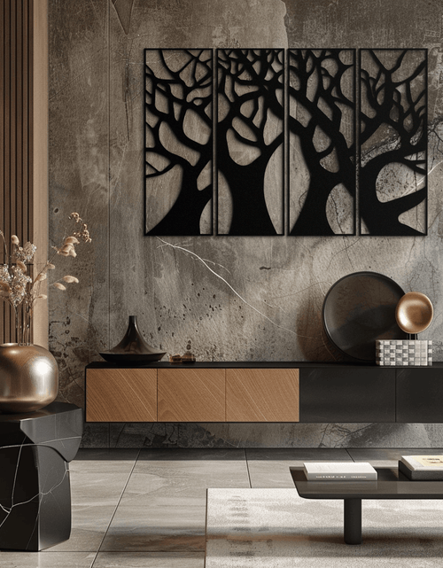Load image into Gallery viewer, Tree Panel Metal Wall Art - Steel Wall Decor for Home and Office - KAF009

