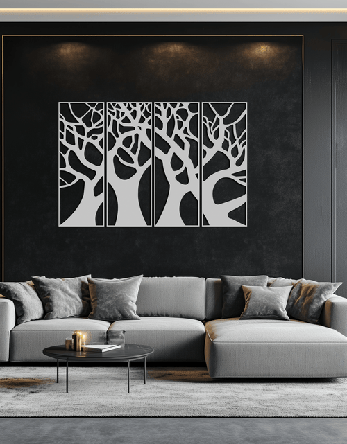 Load image into Gallery viewer, Tree Panel Metal Wall Art - Steel Wall Decor for Home and Office - KAF009
