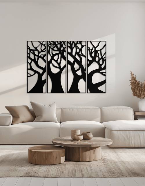 Load image into Gallery viewer, Tree Panel Metal Wall Art - Steel Wall Decor for Home and Office - KAF009
