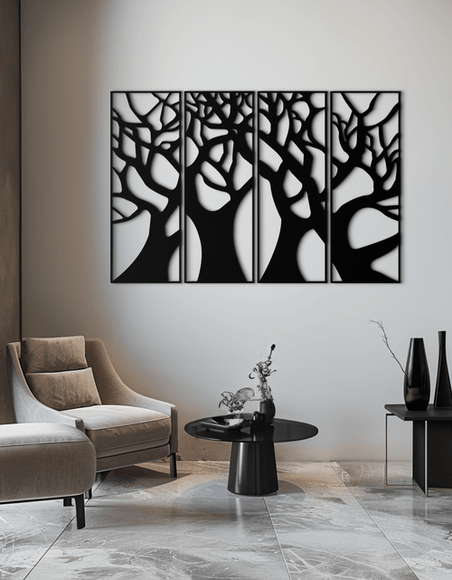 Load image into Gallery viewer, Tree Panel Metal Wall Art - Steel Wall Decor for Home and Office - KAF009
