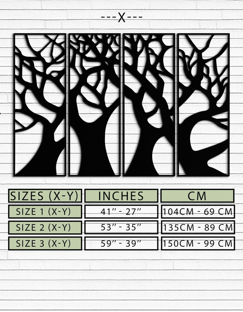 Load image into Gallery viewer, Tree Panel Metal Wall Art - Steel Wall Decor for Home and Office - KAF009
