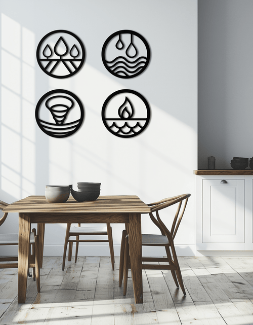 Resmi Galeri görüntüleyicisine yükleyin, Four Elements Metal Duvar Sanatı - Ev ve Ofis için Çelik Duvar Dekoru - KAF010
