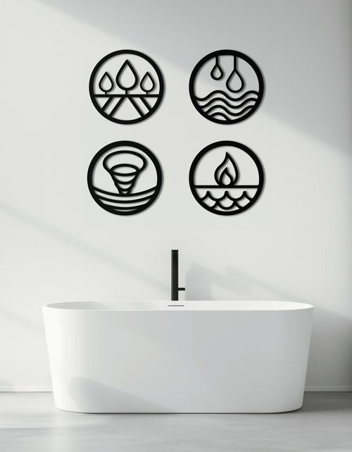 Resmi Galeri görüntüleyicisine yükleyin, Four Elements Metal Duvar Sanatı - Ev ve Ofis için Çelik Duvar Dekoru - KAF010
