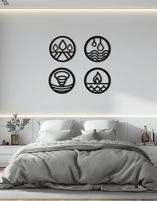 Resmi Galeri görüntüleyicisine yükleyin, Four Elements Metal Duvar Sanatı - Ev ve Ofis için Çelik Duvar Dekoru - KAF010
