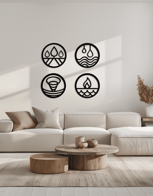 Resmi Galeri görüntüleyicisine yükleyin, Four Elements Metal Duvar Sanatı - Ev ve Ofis için Çelik Duvar Dekoru - KAF010
