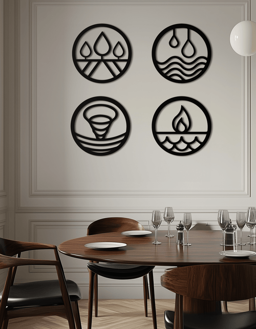 Resmi Galeri görüntüleyicisine yükleyin, Four Elements Metal Duvar Sanatı - Ev ve Ofis için Çelik Duvar Dekoru - KAF010
