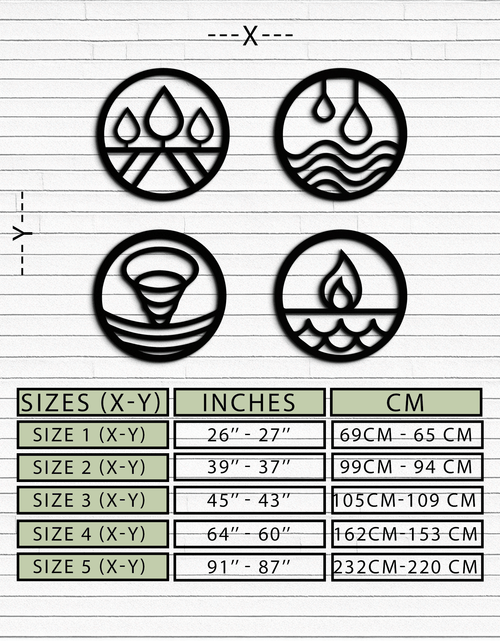 Resmi Galeri görüntüleyicisine yükleyin, Four Elements Metal Duvar Sanatı - Ev ve Ofis için Çelik Duvar Dekoru - KAF010
