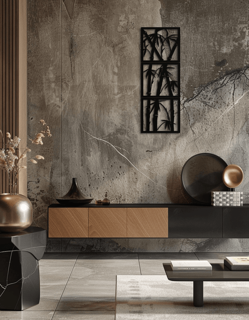 Resmi Galeri görüntüleyicisine yükleyin, Bambu Panel Metal Duvar Sanatı - Ev ve Ofis için Çelik Duvar Dekoru - KAF011
