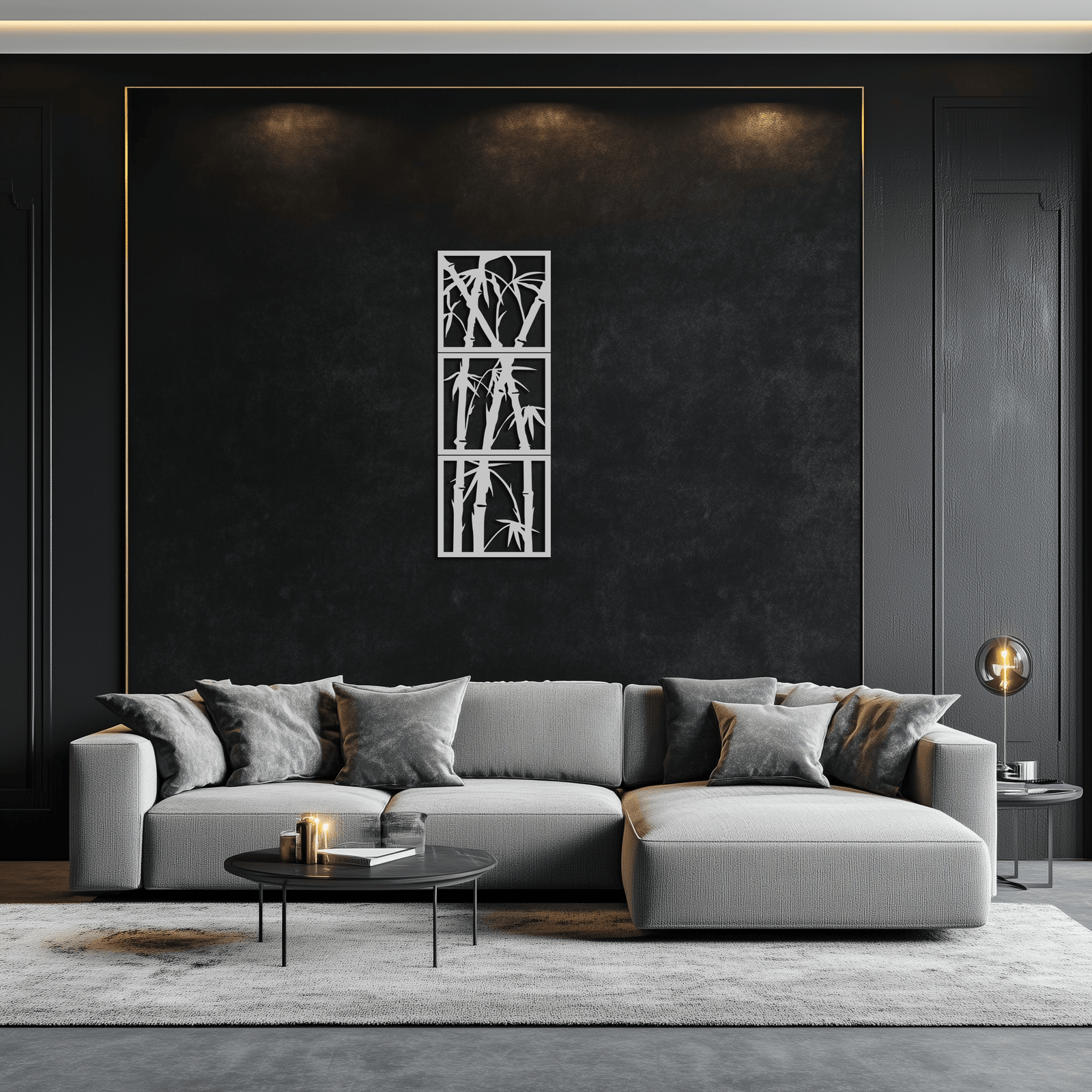 Bambu Panel Metal Duvar Sanatı - Ev ve Ofis için Çelik Duvar Dekoru - KAF011