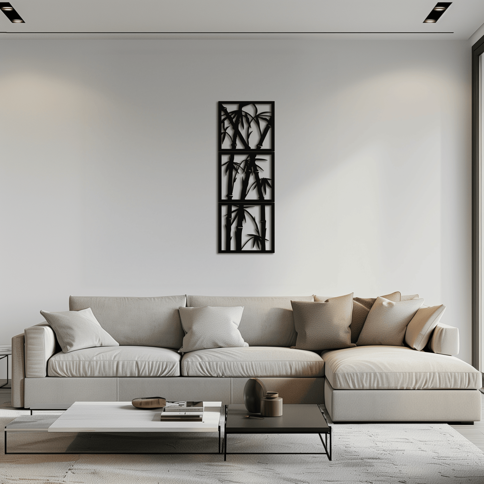 Bambu Panel Metal Duvar Sanatı - Ev ve Ofis için Çelik Duvar Dekoru - KAF011