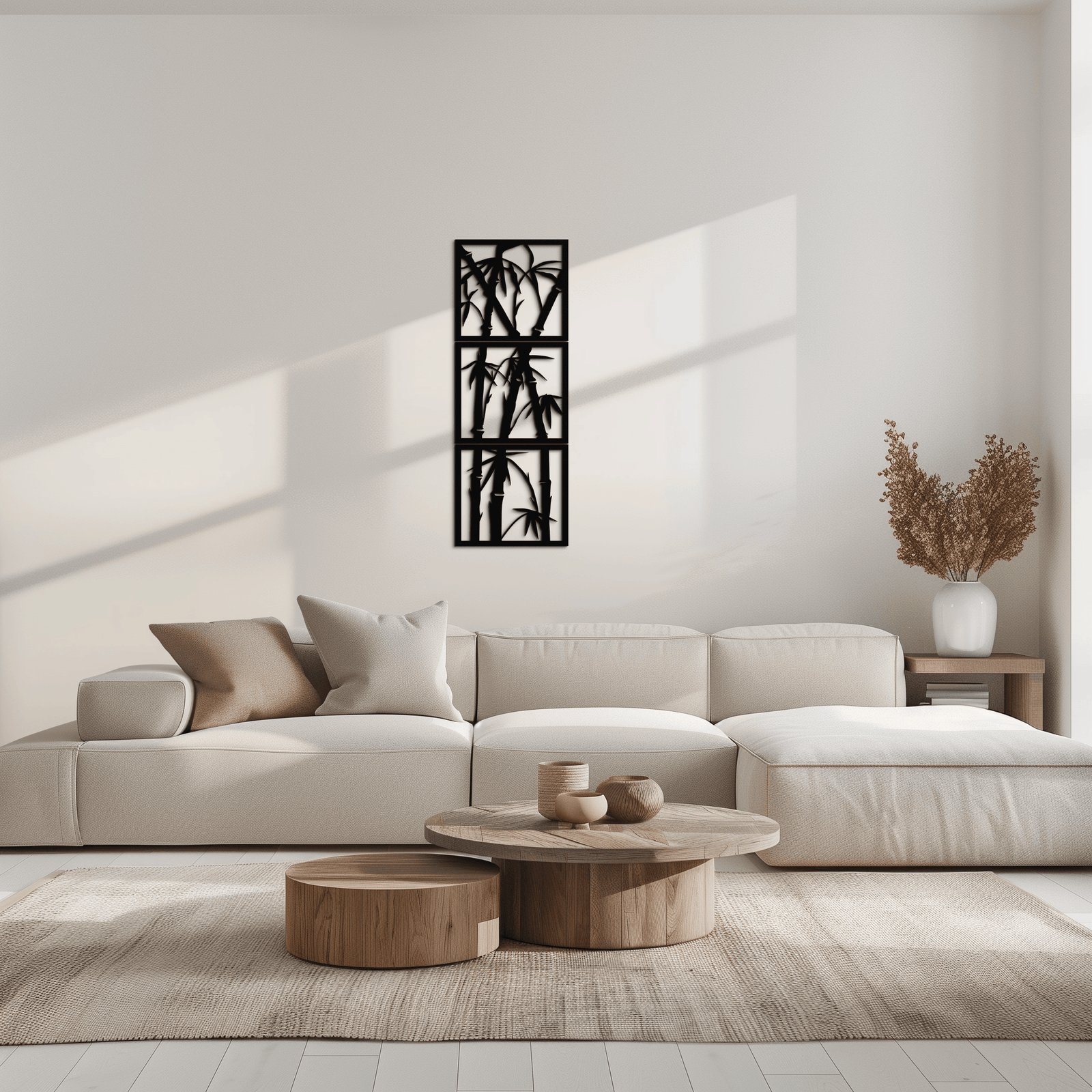 Bambu Panel Metal Duvar Sanatı - Ev ve Ofis için Çelik Duvar Dekoru - KAF011