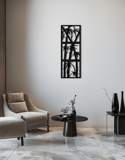 Resmi Galeri görüntüleyicisine yükleyin, Bambu Panel Metal Duvar Sanatı - Ev ve Ofis için Çelik Duvar Dekoru - KAF011
