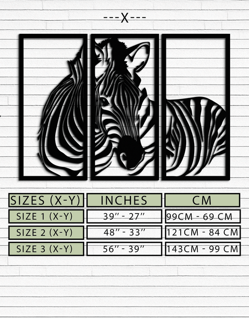Load image into Gallery viewer, Zebra Panel Metal Wall Art - Steel Wall Decor for Home and Office - KAF014
