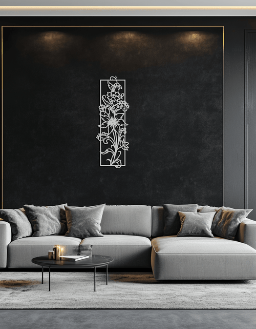 Resmi Galeri görüntüleyicisine yükleyin, Çiçekli Panel Metal Duvar Sanatı - Ev ve Ofis için Çelik Duvar Dekoru - KAF015
