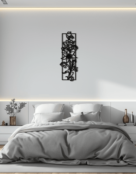 Floral Panel Metal Wall Art - Steel Wall Decor for Home and Office - KAF015