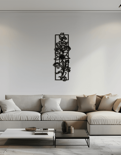 Resmi Galeri görüntüleyicisine yükleyin, Çiçekli Panel Metal Duvar Sanatı - Ev ve Ofis için Çelik Duvar Dekoru - KAF015
