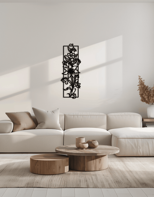 Resmi Galeri görüntüleyicisine yükleyin, Çiçekli Panel Metal Duvar Sanatı - Ev ve Ofis için Çelik Duvar Dekoru - KAF015
