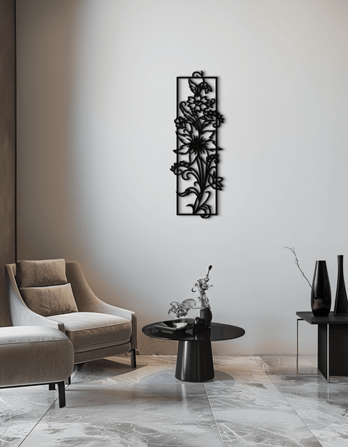 Resmi Galeri görüntüleyicisine yükleyin, Çiçekli Panel Metal Duvar Sanatı - Ev ve Ofis için Çelik Duvar Dekoru - KAF015
