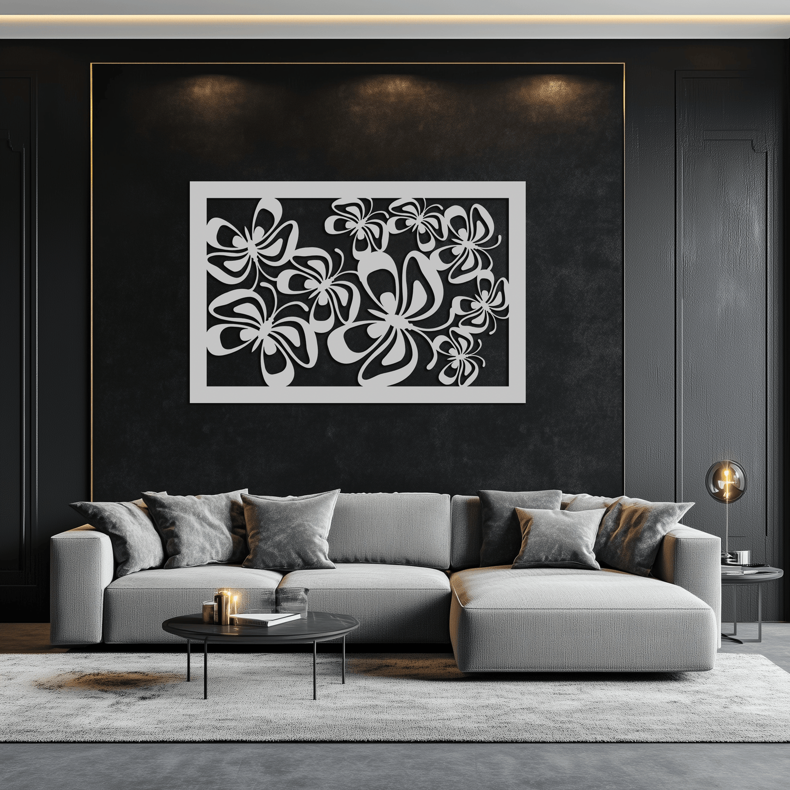 Floral Burst Metal Duvar Sanatı - Ev ve Ofis için Çelik Duvar Dekoru - KAF016