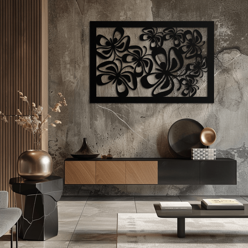 Floral Burst Metal Duvar Sanatı - Ev ve Ofis için Çelik Duvar Dekoru - KAF016