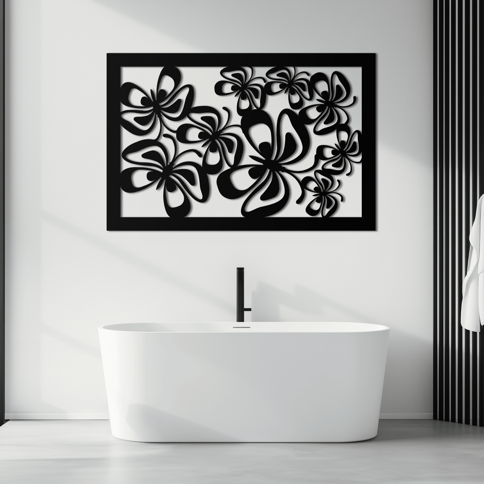 Floral Burst Metal Duvar Sanatı - Ev ve Ofis için Çelik Duvar Dekoru - KAF016