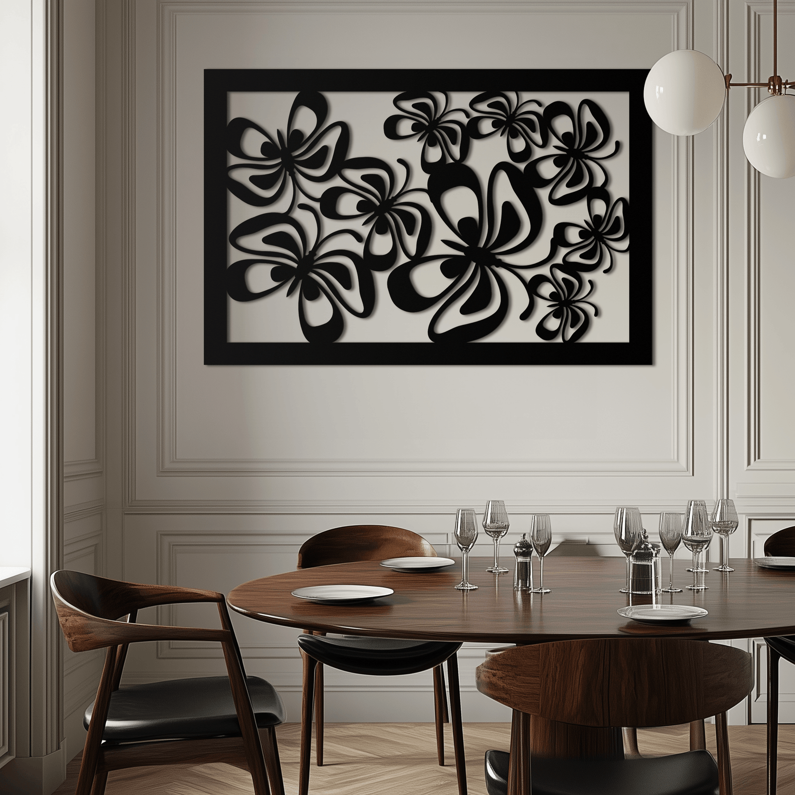 Floral Burst Metal Duvar Sanatı - Ev ve Ofis için Çelik Duvar Dekoru - KAF016