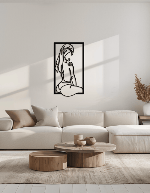 Resmi Galeri görüntüleyicisine yükleyin, Minimalist Kadın Çizgi Sanatı Metal Duvar Dekoru - Modern Çelik Duvar Sanatı - KAF022
