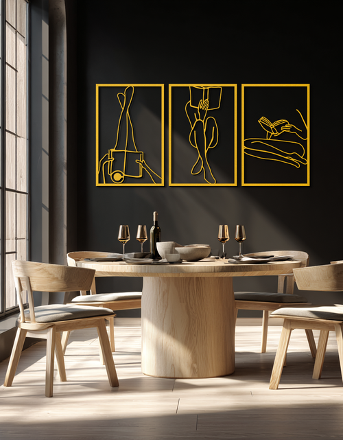 Load image into Gallery viewer, Reading Woman Metal Wall Art - Modern Minimalist Steel Wall Decor - KAF026
