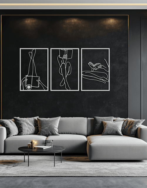 Load image into Gallery viewer, Reading Woman Metal Wall Art - Modern Minimalist Steel Wall Decor - KAF026
