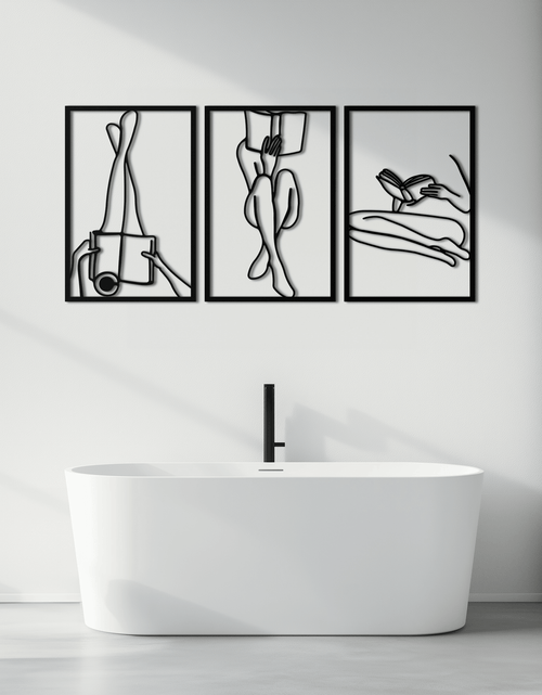 Load image into Gallery viewer, Reading Woman Metal Wall Art - Modern Minimalist Steel Wall Decor - KAF026
