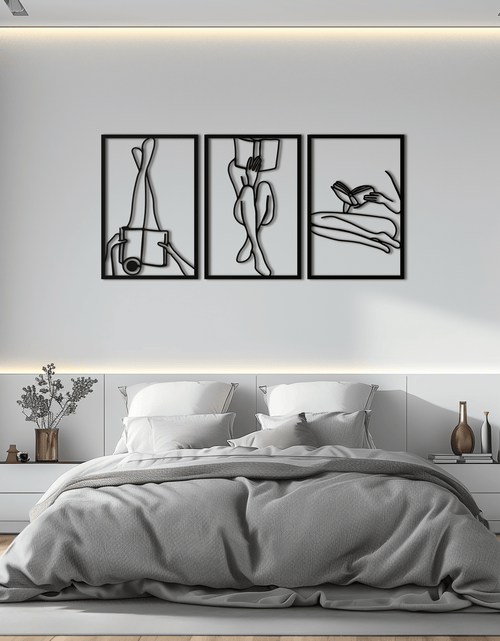 Load image into Gallery viewer, Reading Woman Metal Wall Art - Modern Minimalist Steel Wall Decor - KAF026
