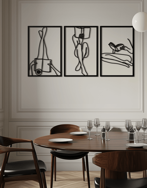 Load image into Gallery viewer, Reading Woman Metal Wall Art - Modern Minimalist Steel Wall Decor - KAF026

