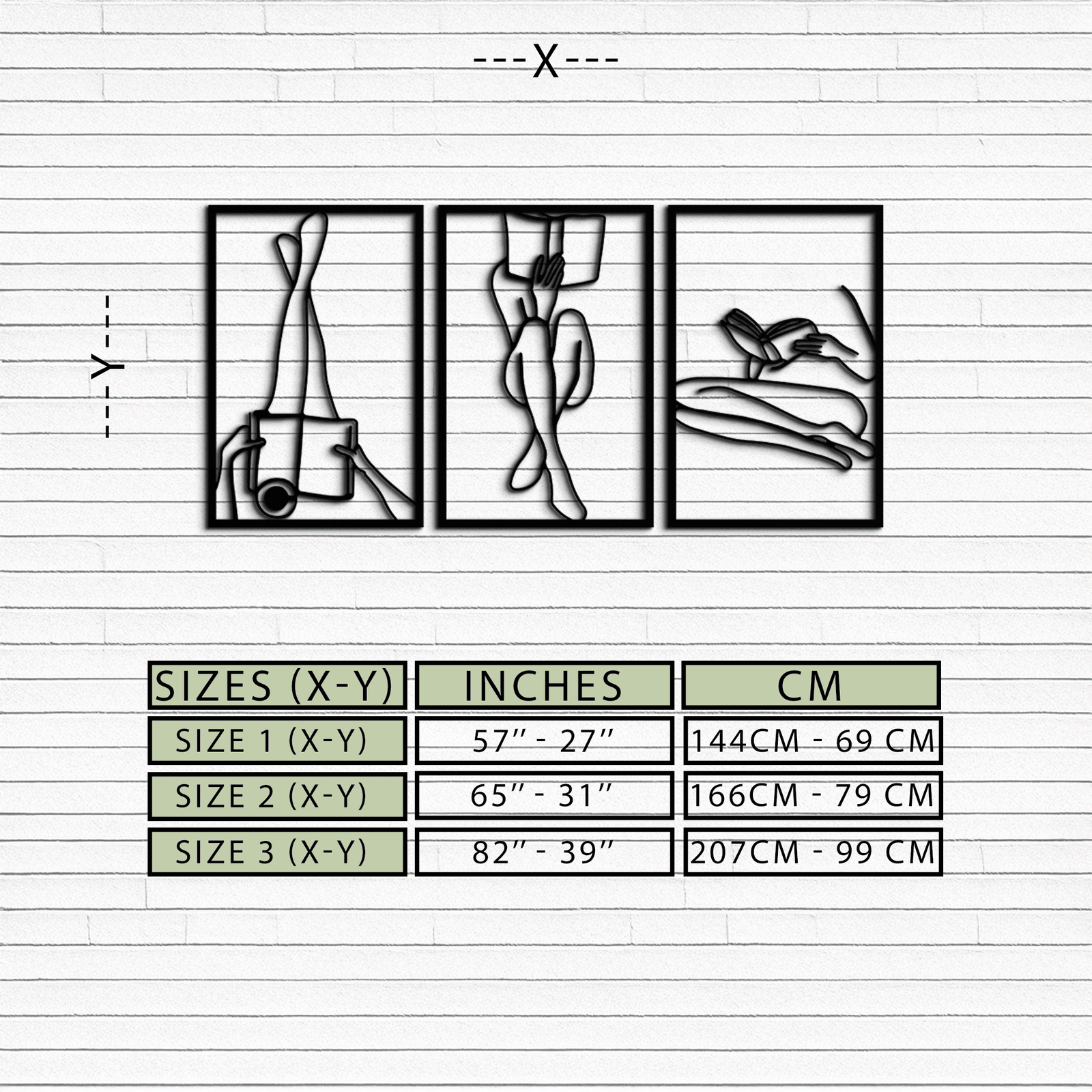 Reading Woman Metal Wall Art - Modern Minimalist Steel Wall Decor - KAF026