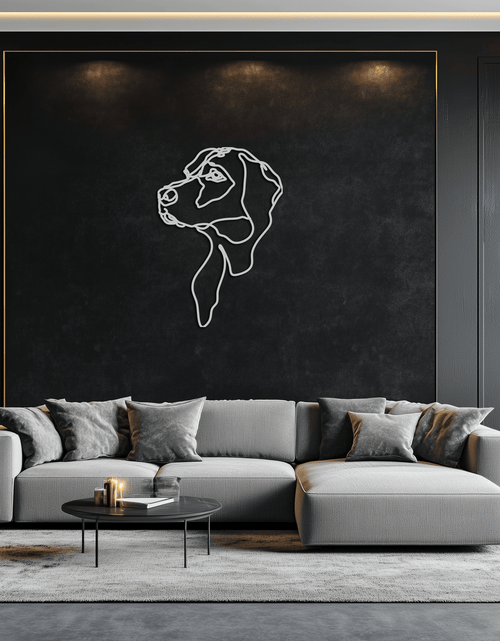 Resmi Galeri görüntüleyicisine yükleyin, Minimalist Köpek Çizgi Sanatı - Modern Metal Duvar Dekoru - KAF027
