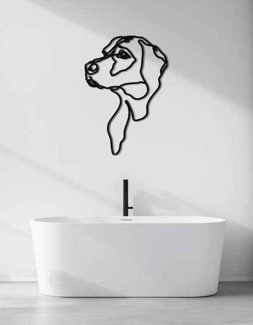 Resmi Galeri görüntüleyicisine yükleyin, Minimalist Köpek Çizgi Sanatı - Modern Metal Duvar Dekoru - KAF027
