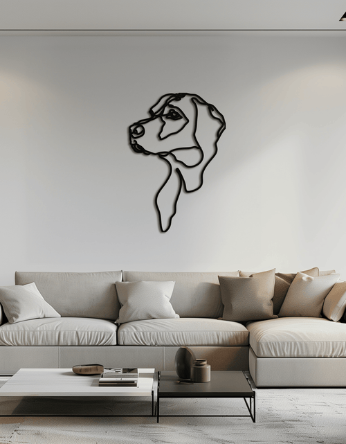 Resmi Galeri görüntüleyicisine yükleyin, Minimalist Köpek Çizgi Sanatı - Modern Metal Duvar Dekoru - KAF027
